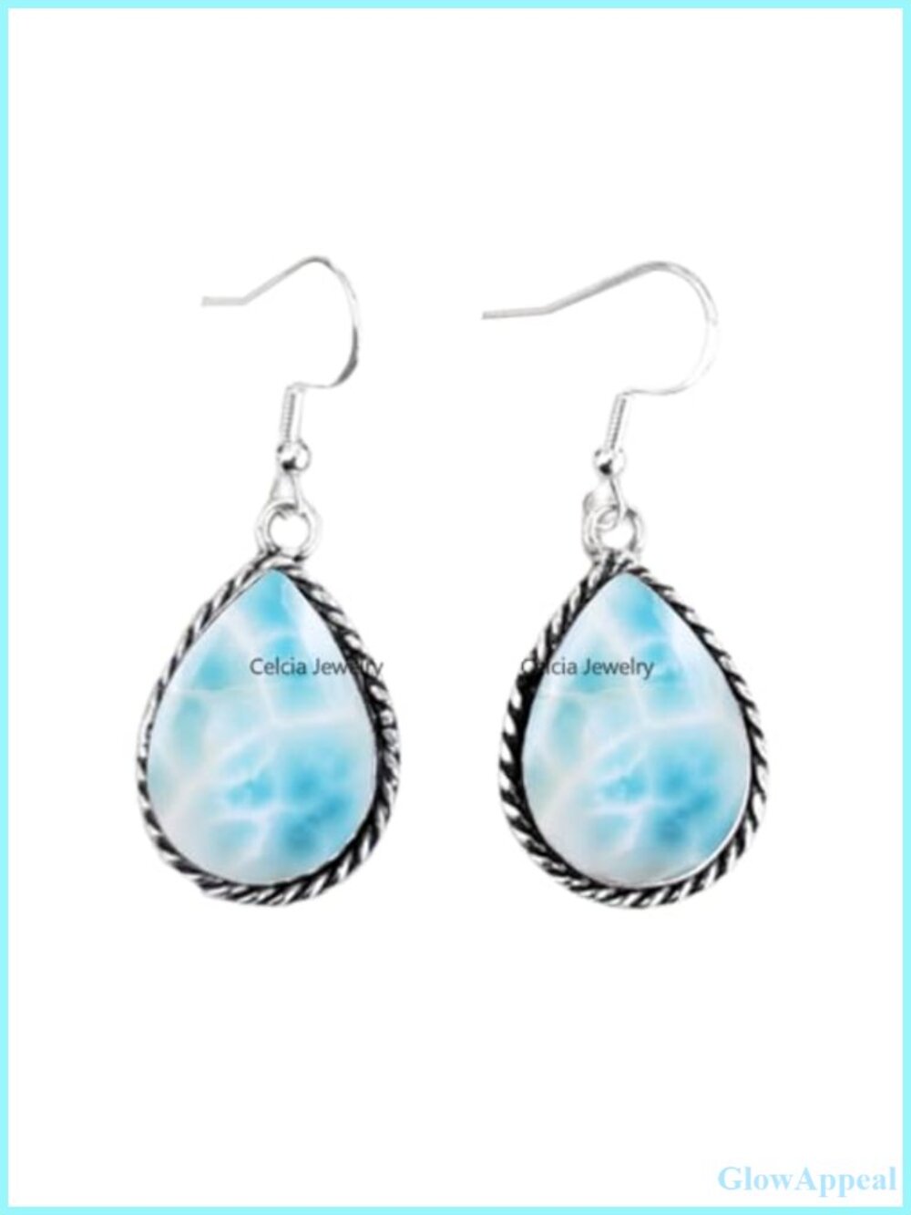 925 Sterling Silver Dangle Drop Earrings Pear Gemstone Handcrafted